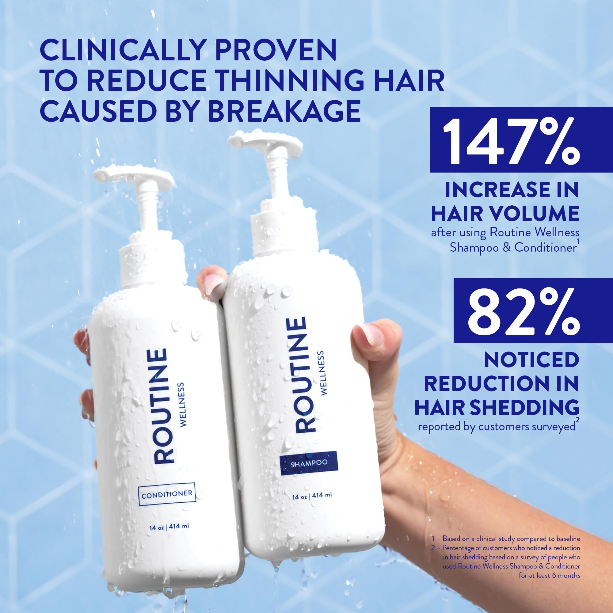 Routine Wellness anti-thinning conditioner bottle emphasizing soft, manageable hair.