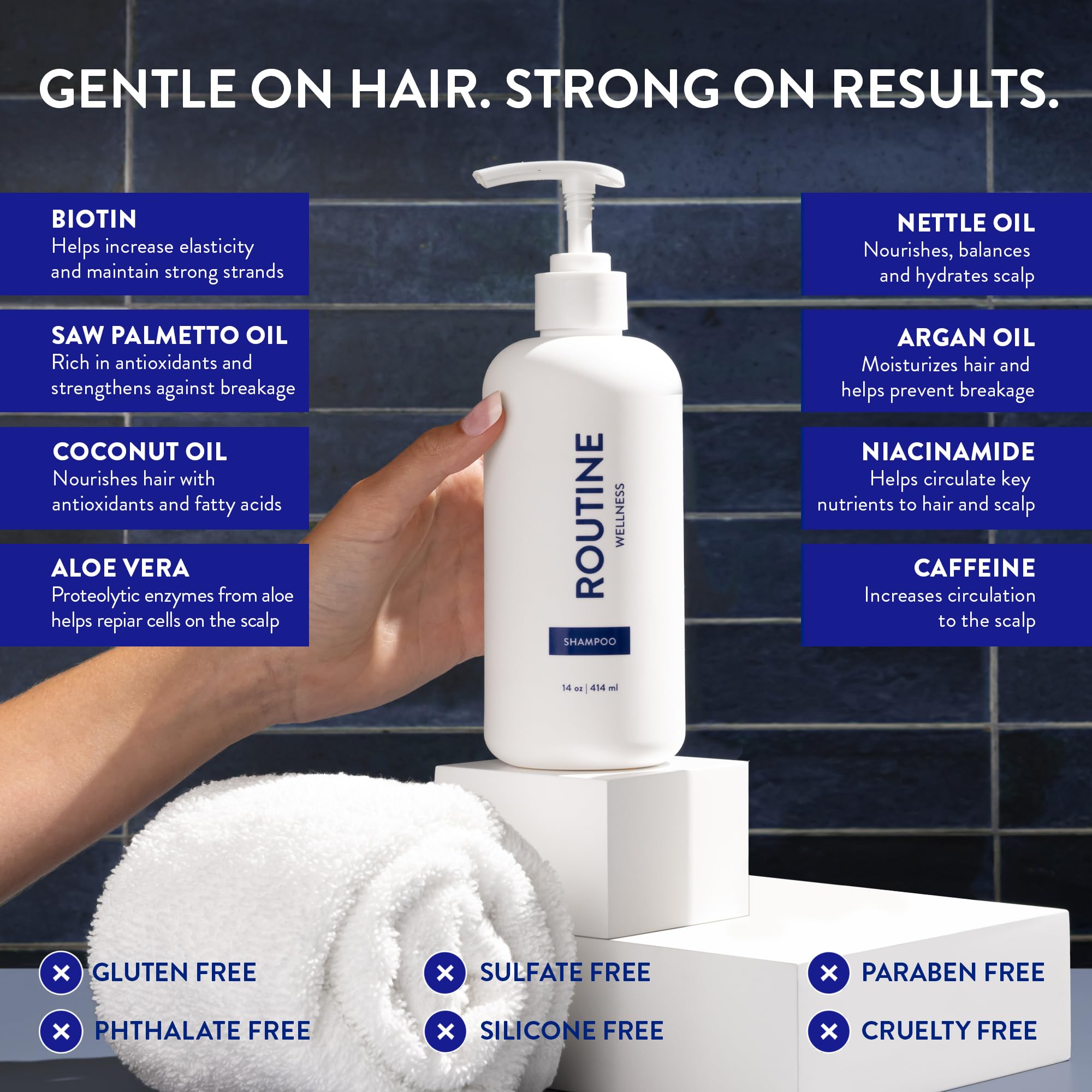 Label close-up shows color-safe, sulfate-free formula for treated hair.