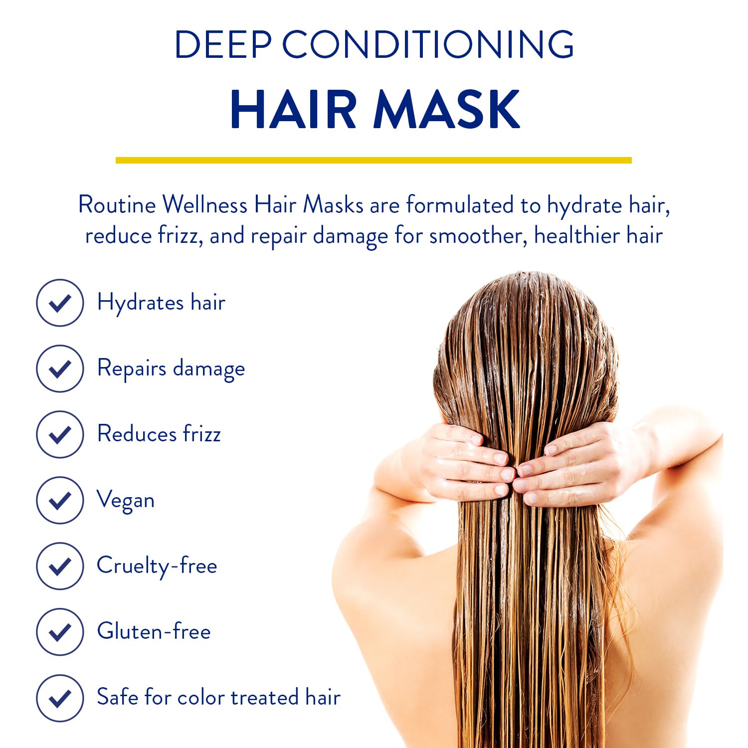 Creamy texture of Routine Wellness mask for silky detangling and softness.