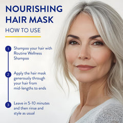 Routine Wellness Deep Conditioning Mask frizz reduction feature for smoother, sleeker hair.