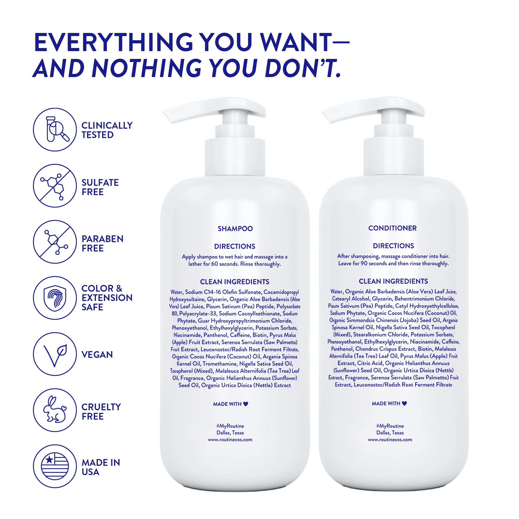 Routine Wellness gift-set packaging display invites a luxurious hair care routine