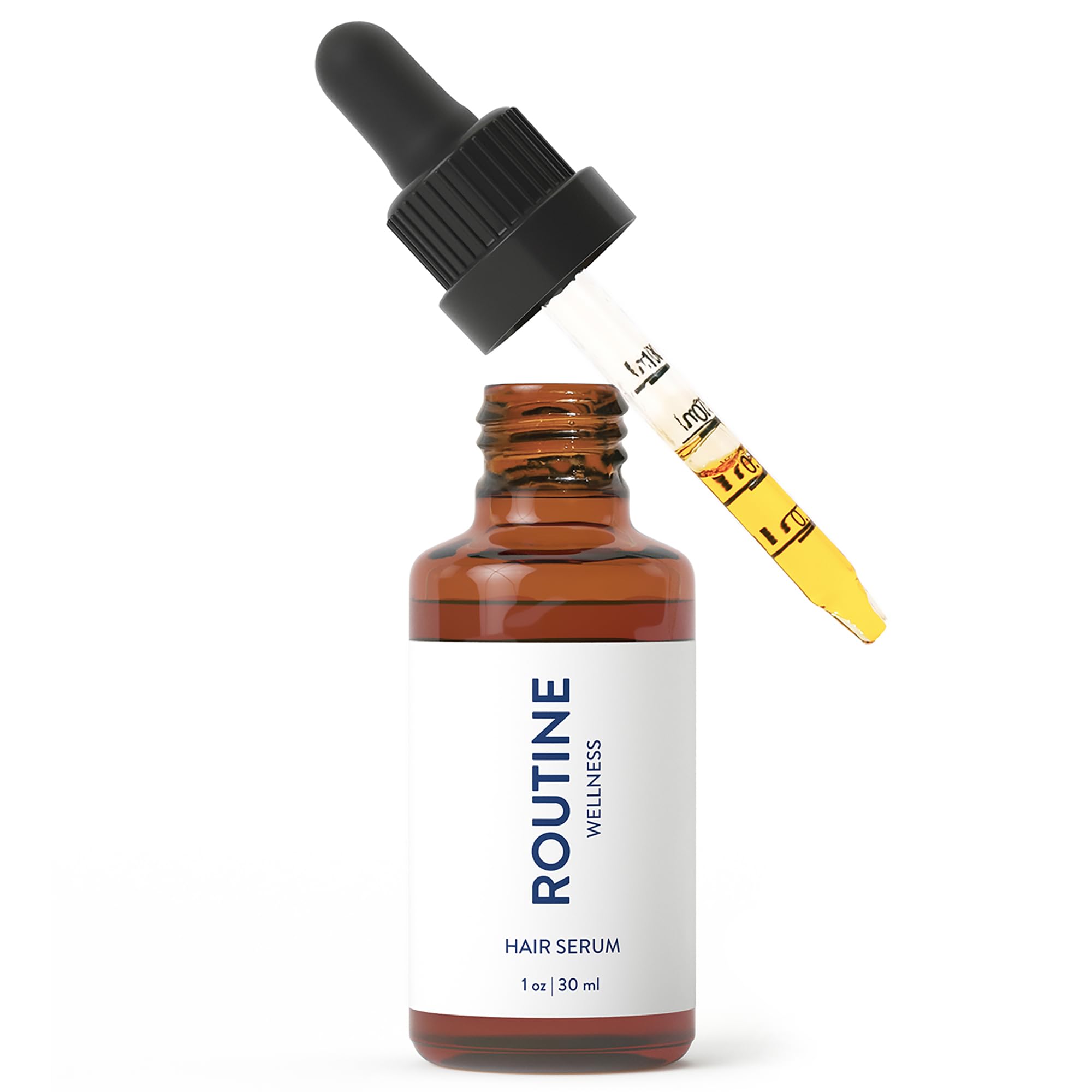 Routine Wellness Hair Serum bottle for easy application and nourishment.