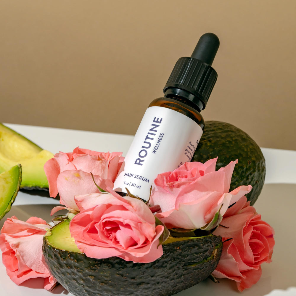 Routine Wellness packaging 30ml bottle highlighting clean ingredients.