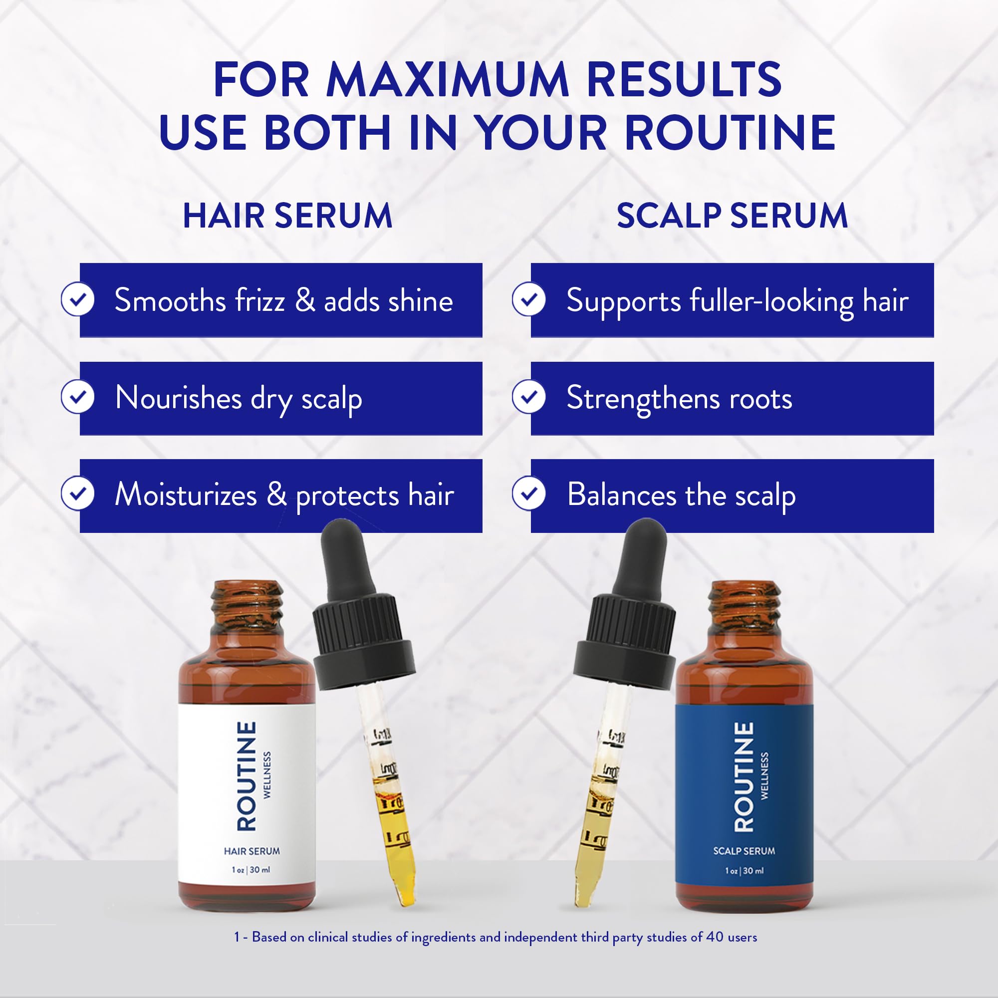 Routine Wellness Scalp Serum red clover and peptides illustration