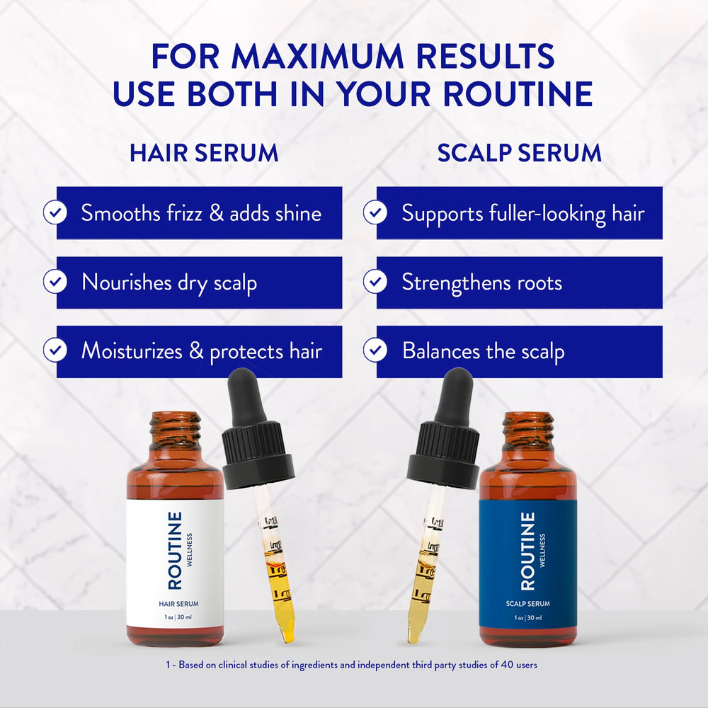 Routine Wellness Scalp Serum red clover and peptides illustration