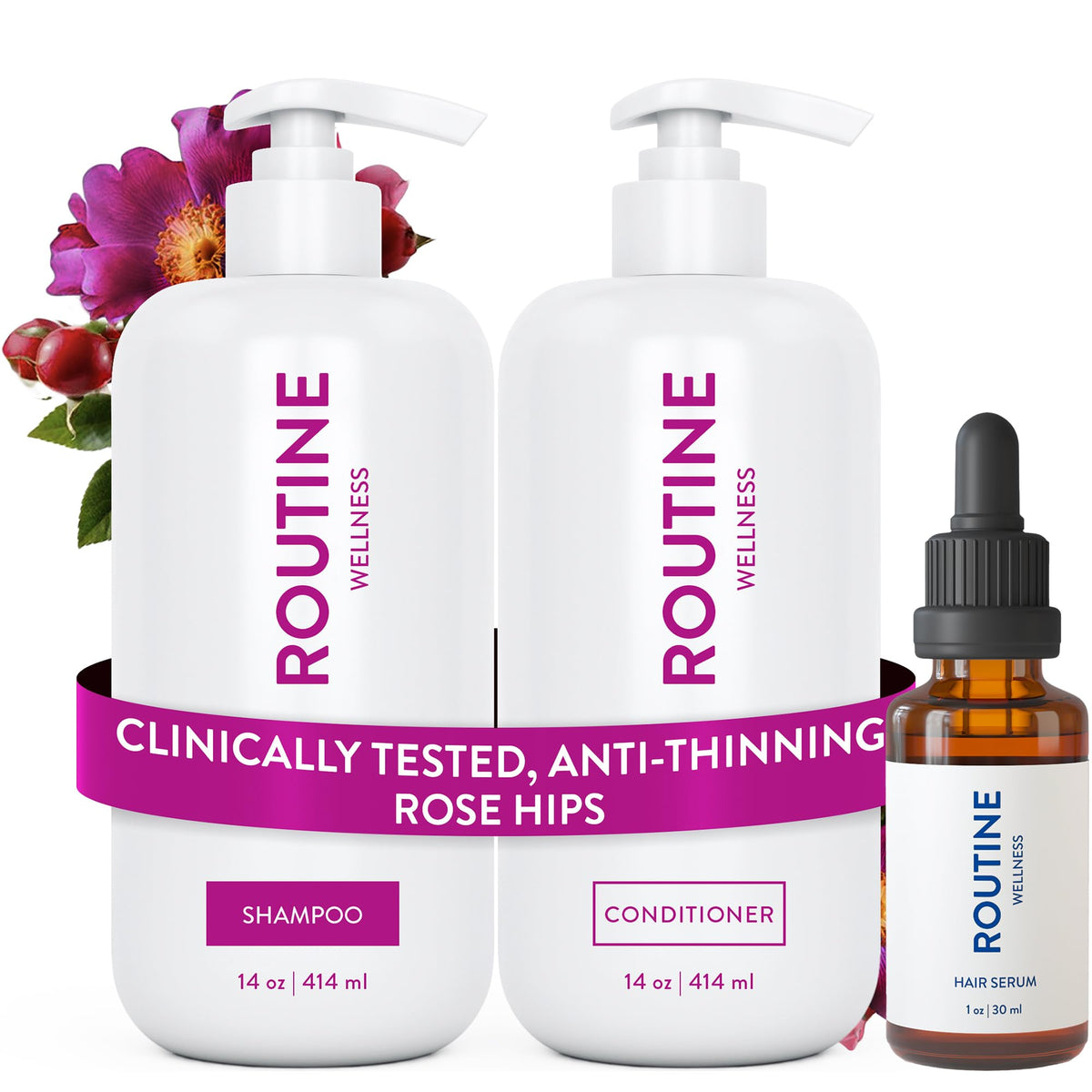 Routine Wellness Shampoo bottle with gentle cleansing for all hair types.