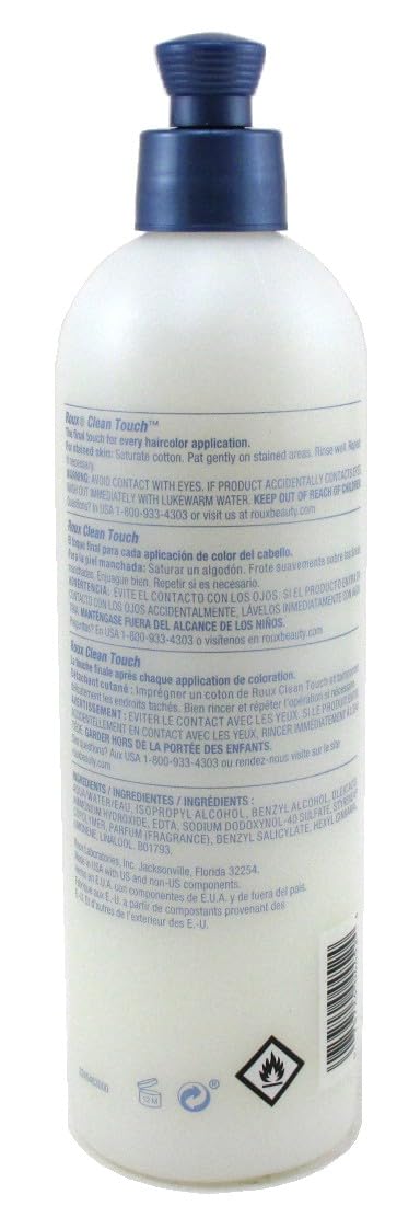 Roux Clean Touch remover in use on skin, quick relief from dye transfer.