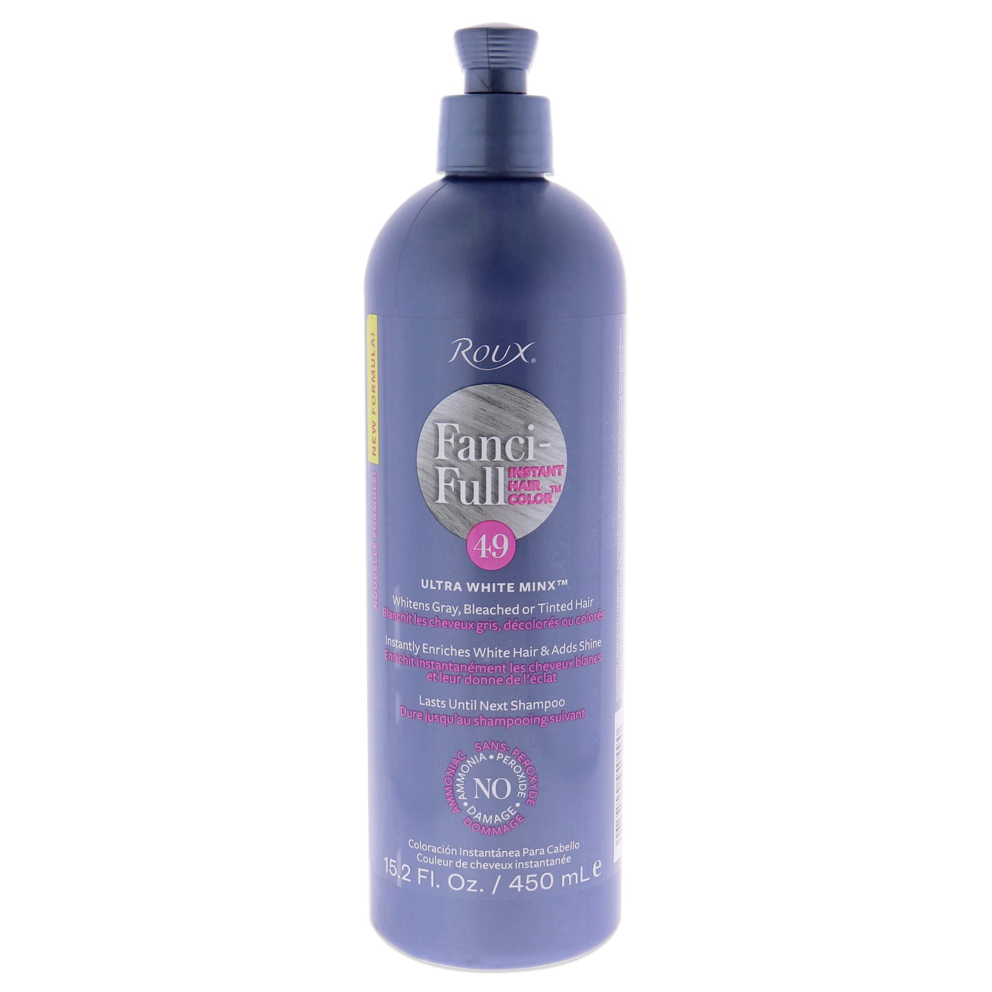 Roux Fanci-Full bottle pouring for quick color rinse and touch-up