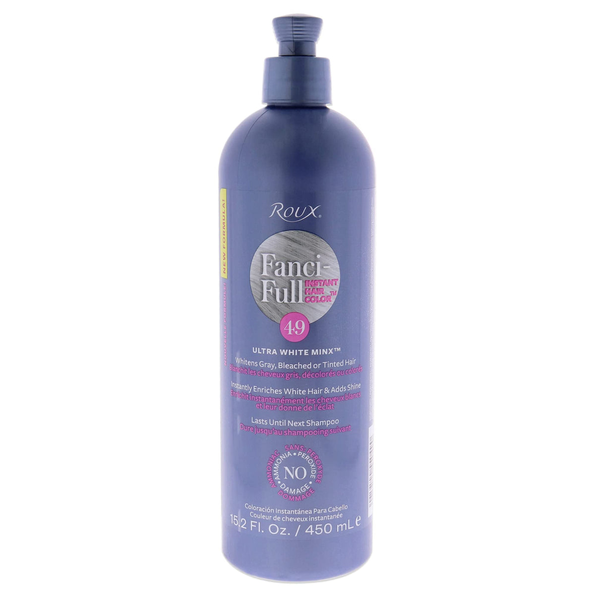 Roux Fanci-Full bottle pouring for quick color rinse and touch-up
