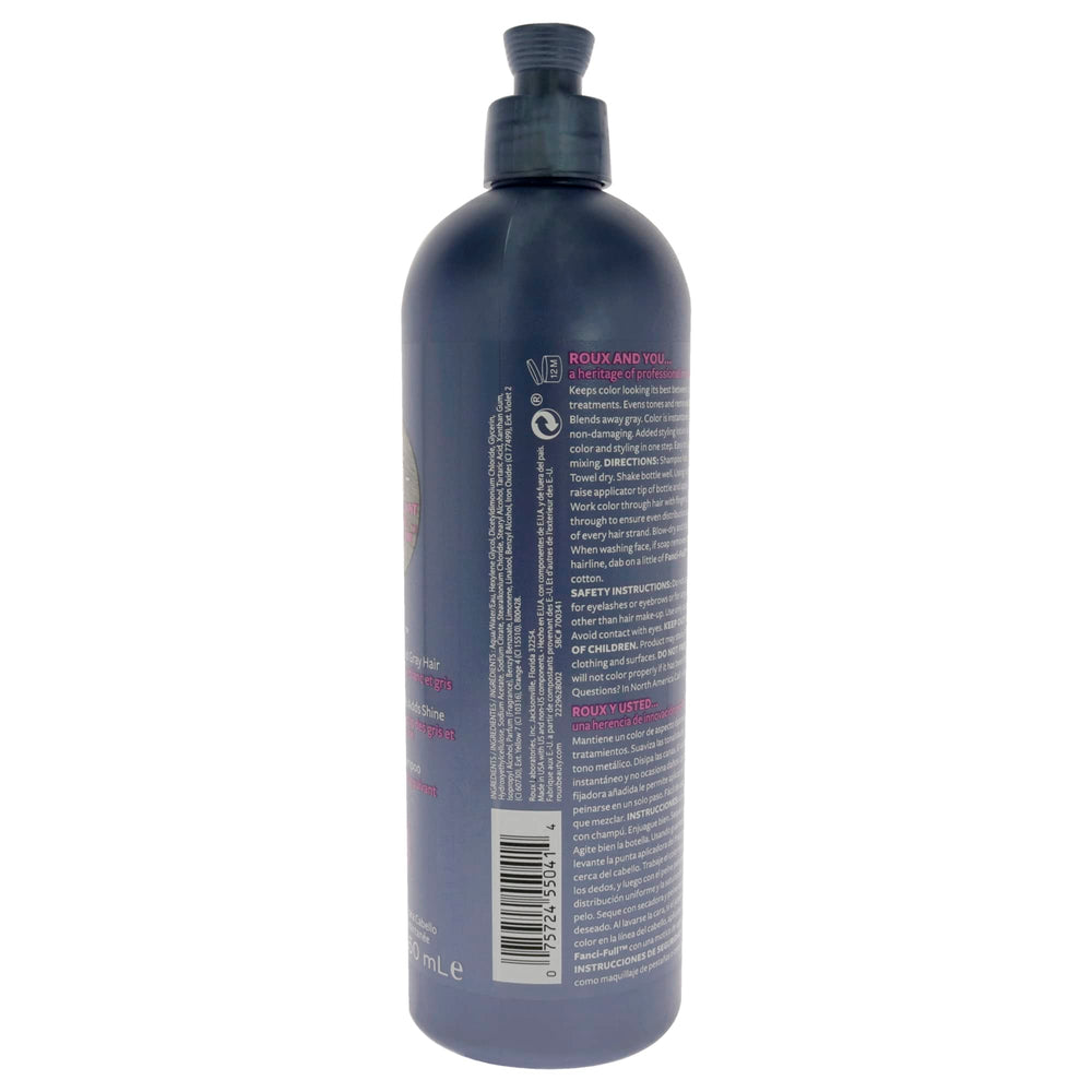 Roux Fanci-Full Rinse True Steel application shows conditioning and smooth color coverage.