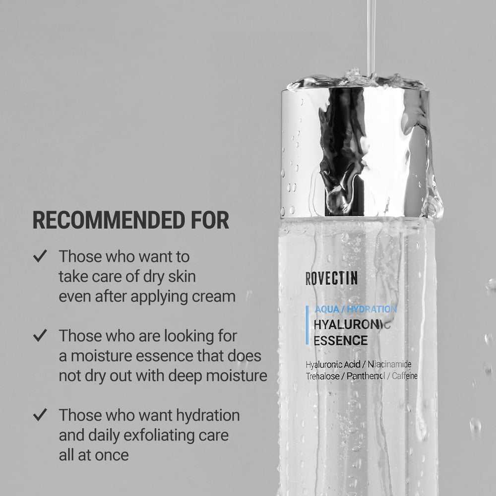 Texture swatch of Rovectin Aqua Hyaluronic Essence showing a lightweight feel