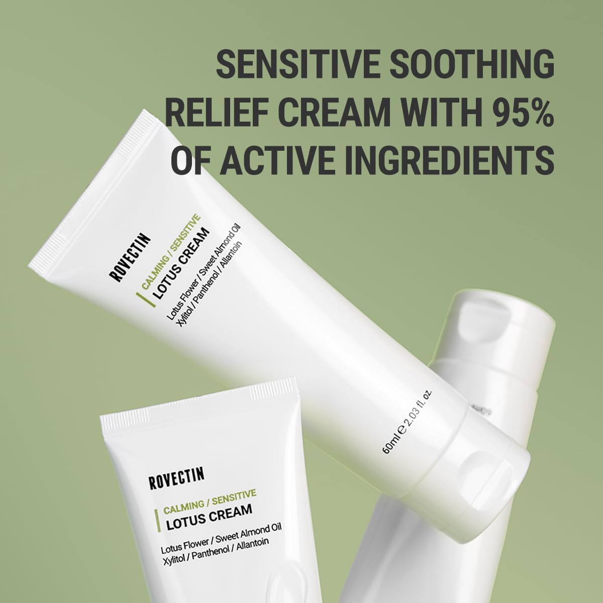 ROVECTIN Calming Lotus Cream, lista de ingredientes limpios y veganos