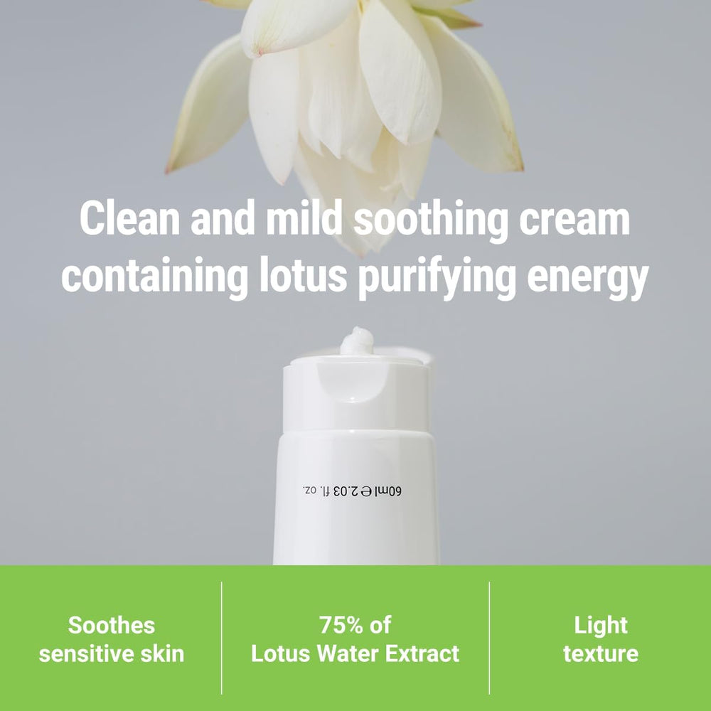 ROVECTIN Calming Lotus Cream, textura ligera en palma para uso diario