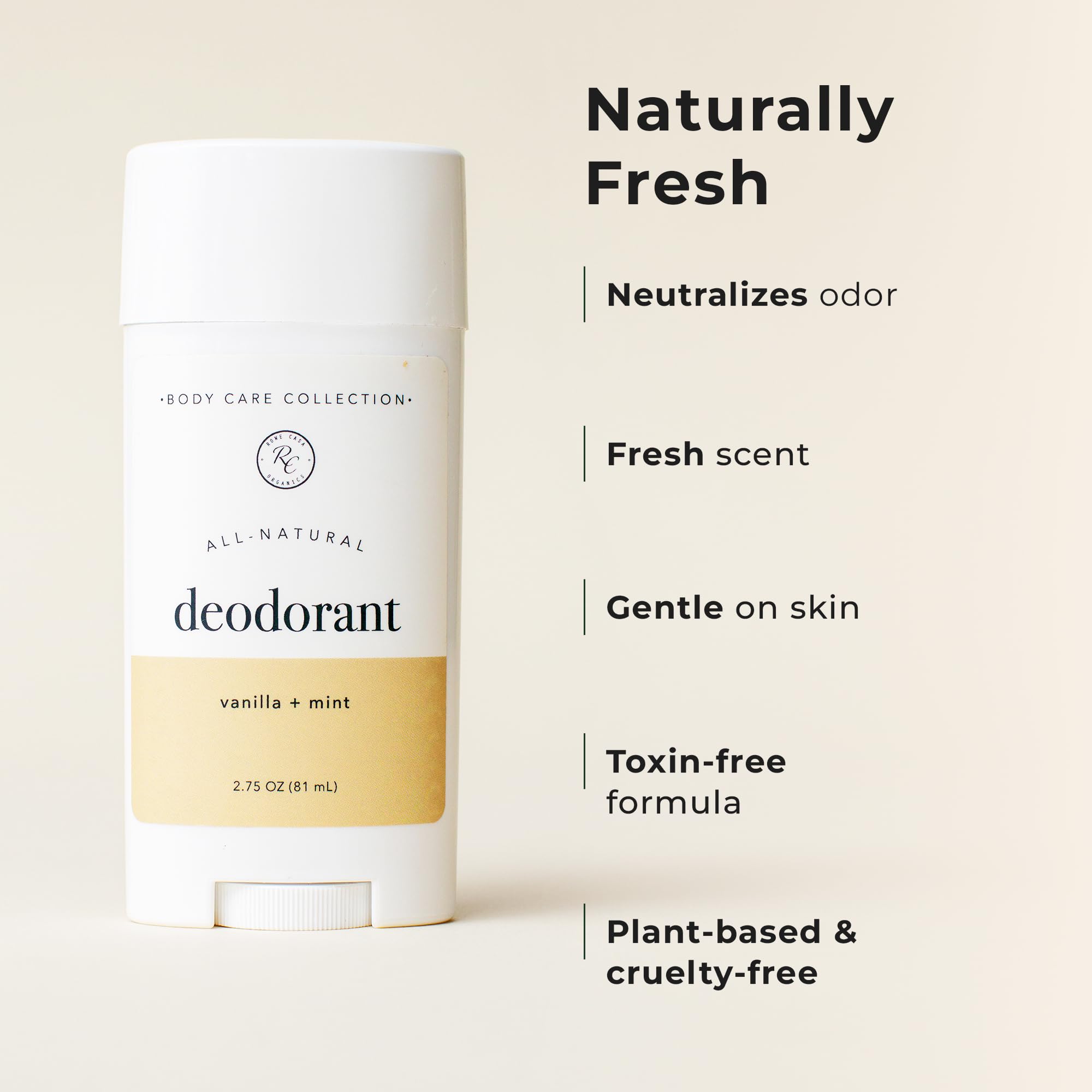 Rowe Casa Organics desodorante Vanilla Mint libre de aluminio