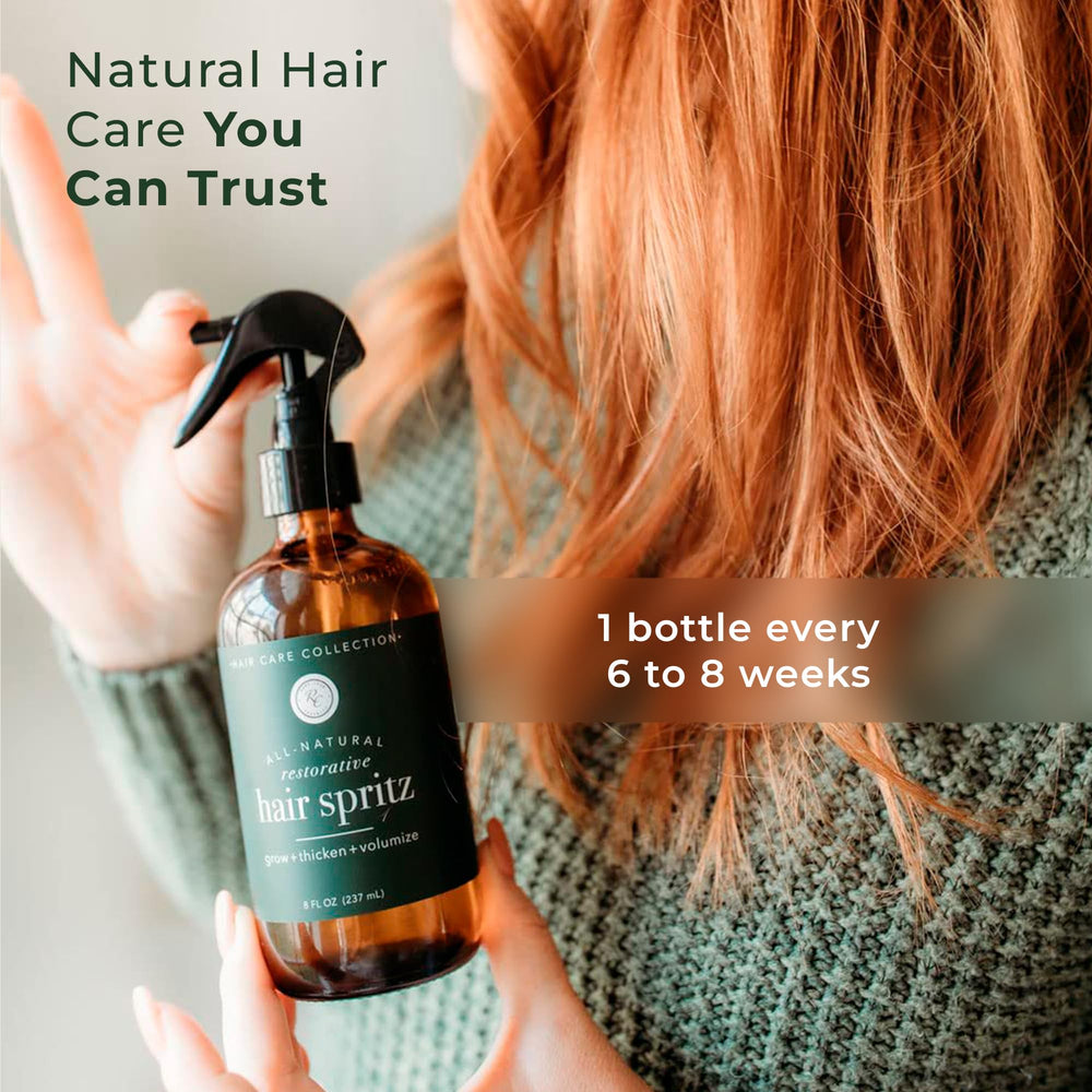 Fine mist of Rowe Casa Organics evenly coats hair for styling