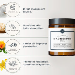 Applying Rowe Casa Organics magnesium cream to leg muscles after activity.