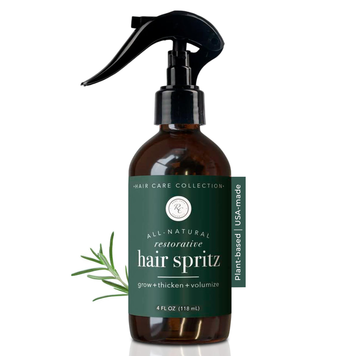 Rowe Casa Organics hair spritz bottle offering gentle nourishment for hair and scalp.