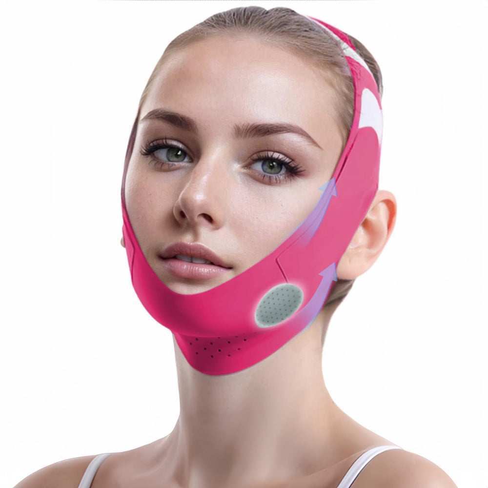 ROWMATE Graphene V-Line Mask closeup highlights breathable, hypoallergenic fabric for daily comfort.