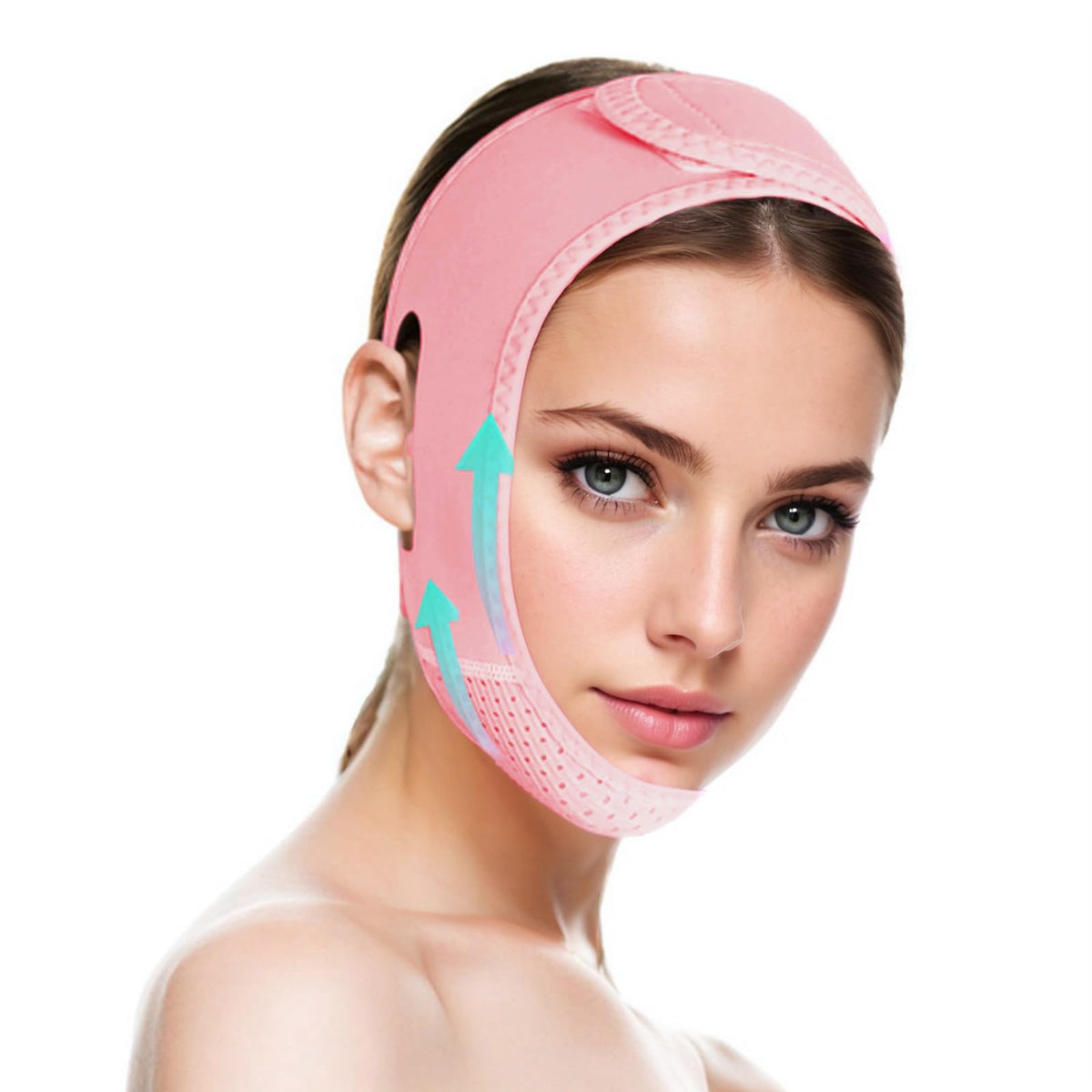 Rowmate V Line Lifting Mask worn during sleep to contour the jaw.