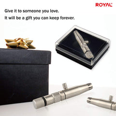 ROYAL precision rotary blades close-up highlighting dual-edged design