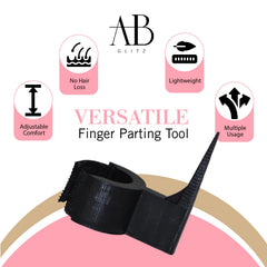 Royalty Headwear Ring tool on finger enables comfortable braiding.