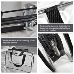 ROYBENS 3Pcs crystal-clear PVC travel bag small perfect for essentials in purses.