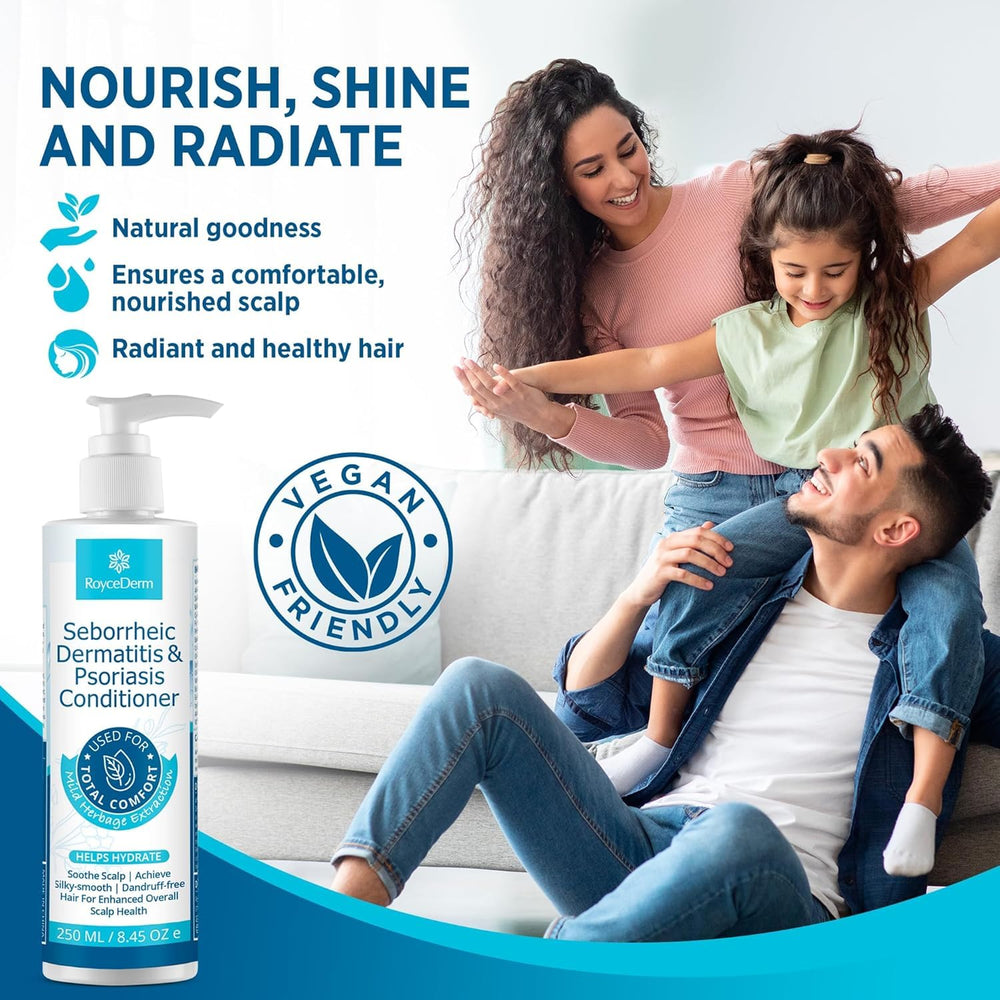 Roycederm acondicionador, aroma herbal suave para experiencia sensorial agradable.