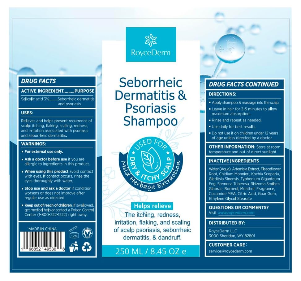 Roycederm Conditioner damp-hair shot demonstrates hydration and softness.