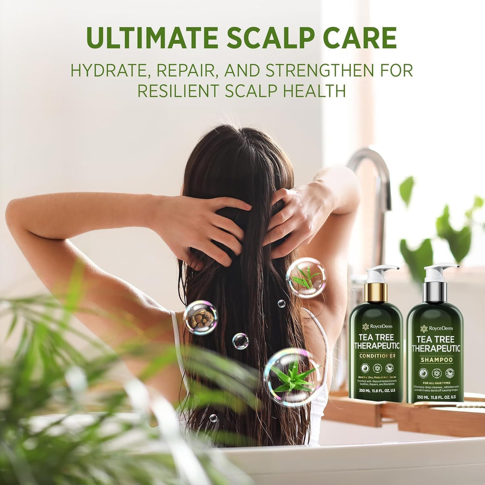 Roycederm Tea Tree Shampoo ingredients leaf extract hint towards natural cleansing power.