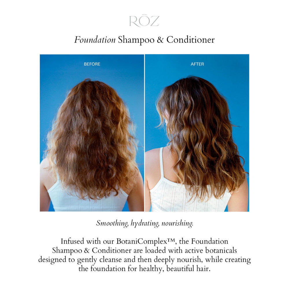 RŌZ vegan label emphasizes ethical, plant-based care for hair.
