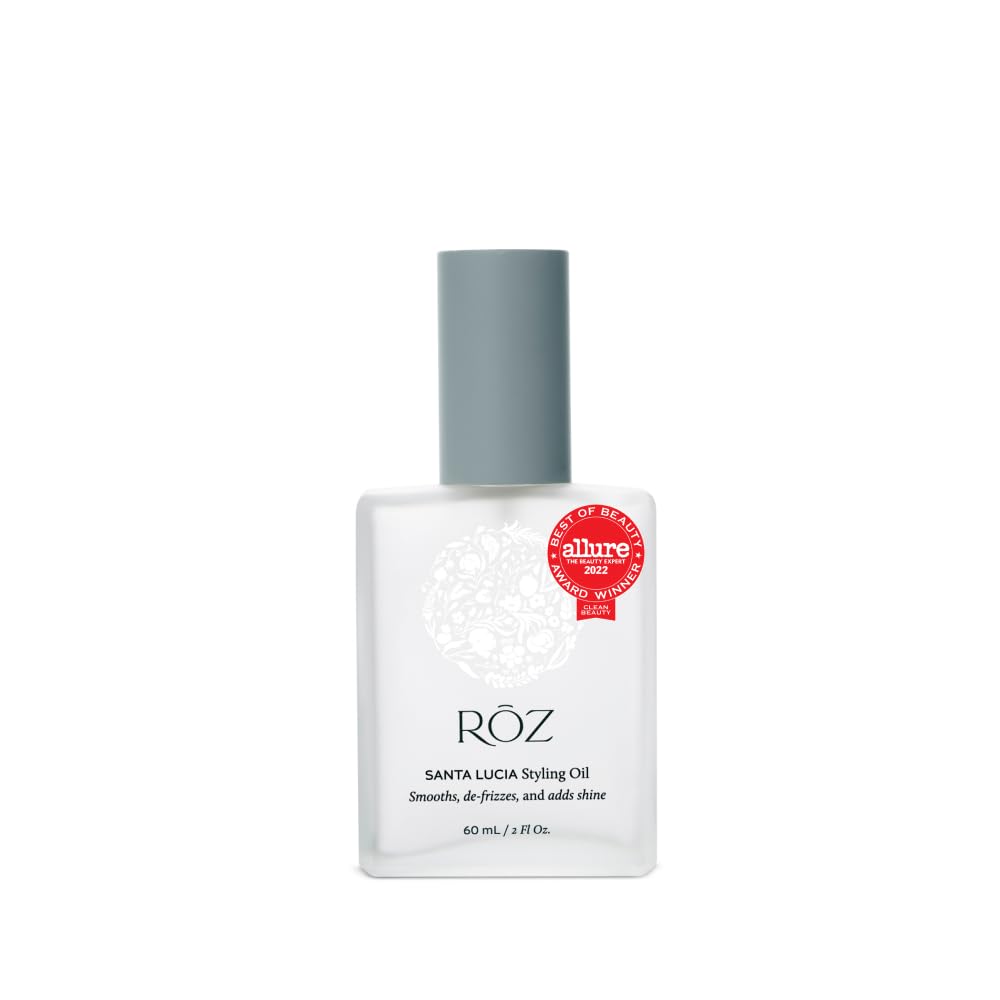 ROZ Santa Lucia Styling Oil bottle shows lightweight nourishment for daily styling
