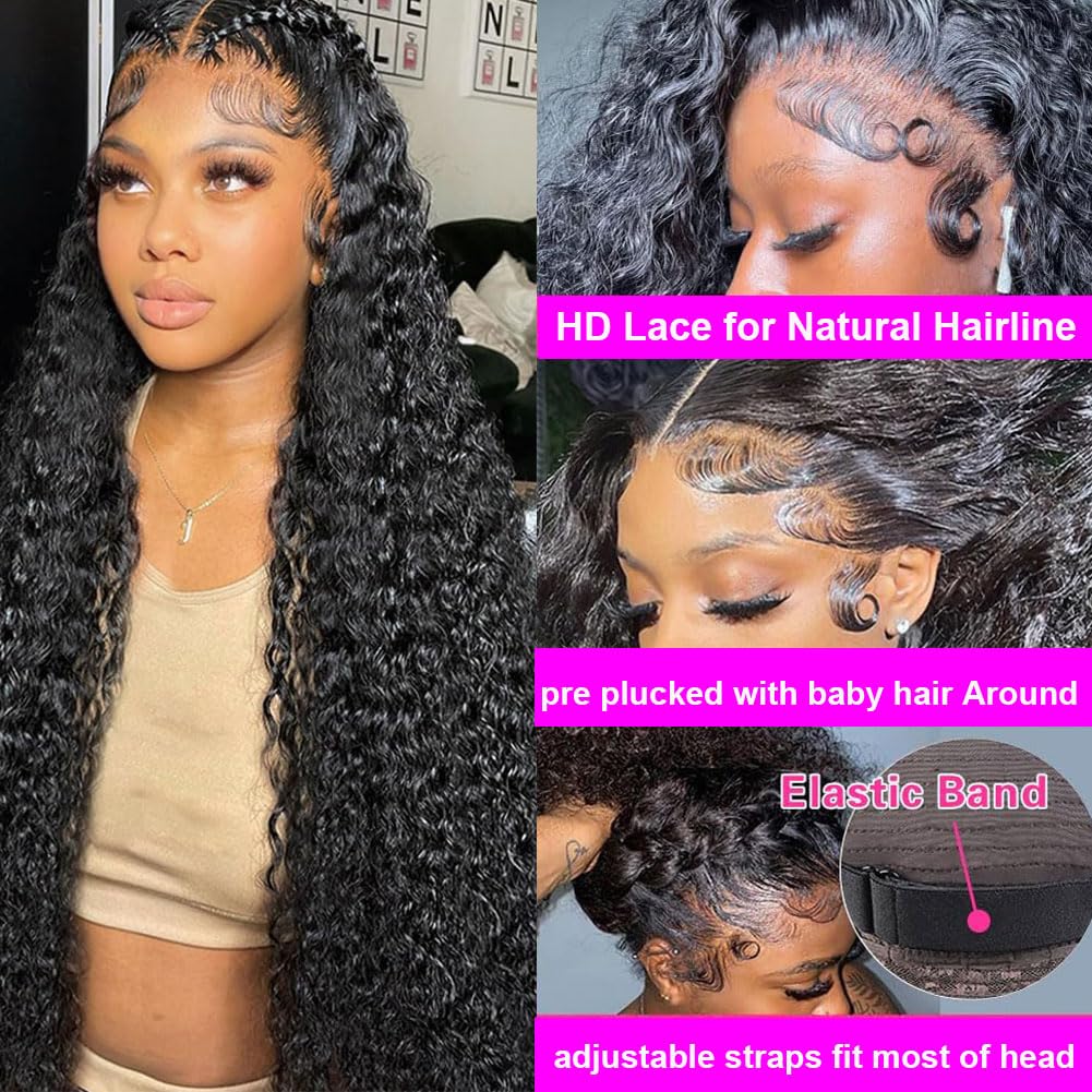 Rozilo Aomllute 200-density deep-wave wig for fuller volume and bounce