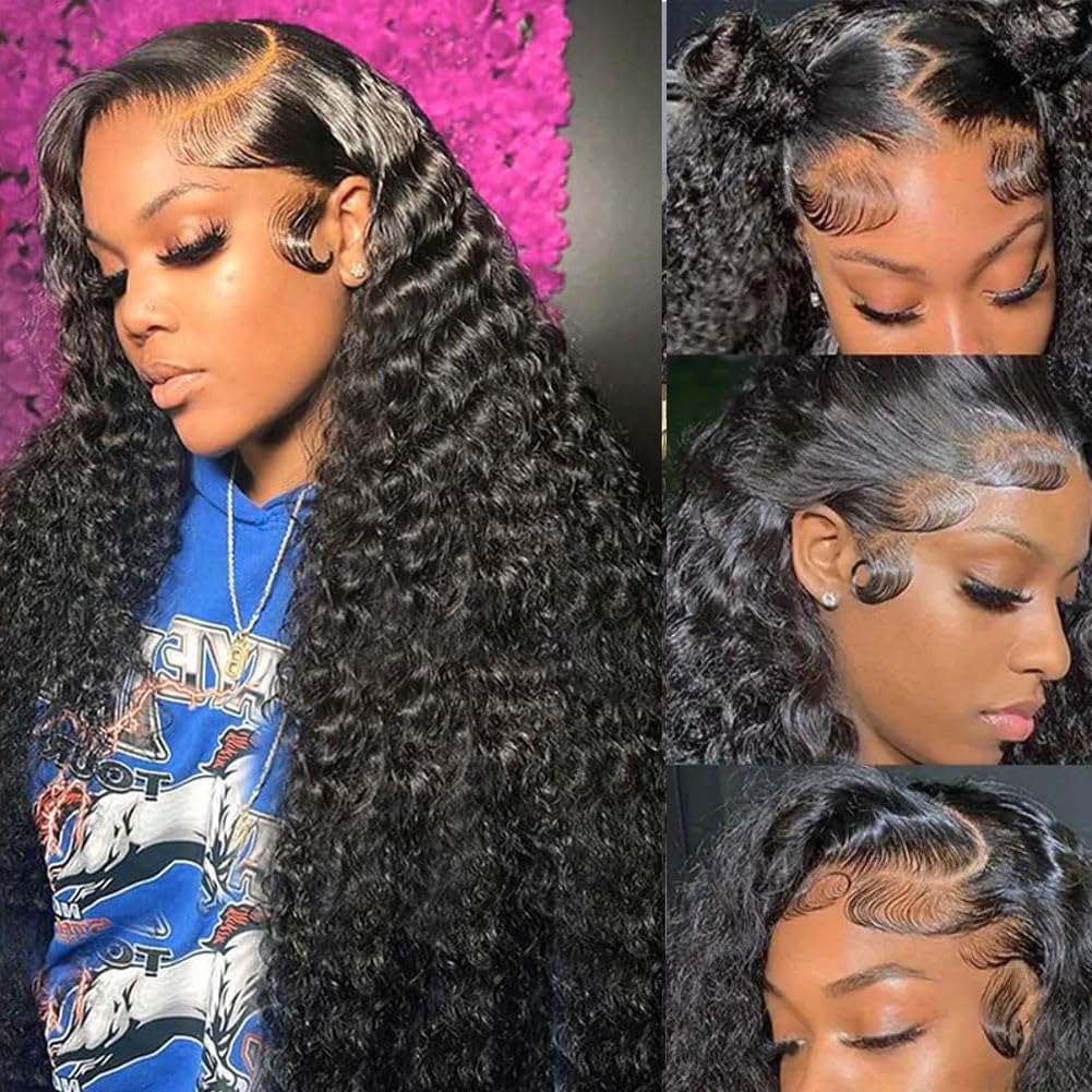 Rozilo Aomllute 30-inch deep-wave lace front wig with natural-looking hairline for daily wear
