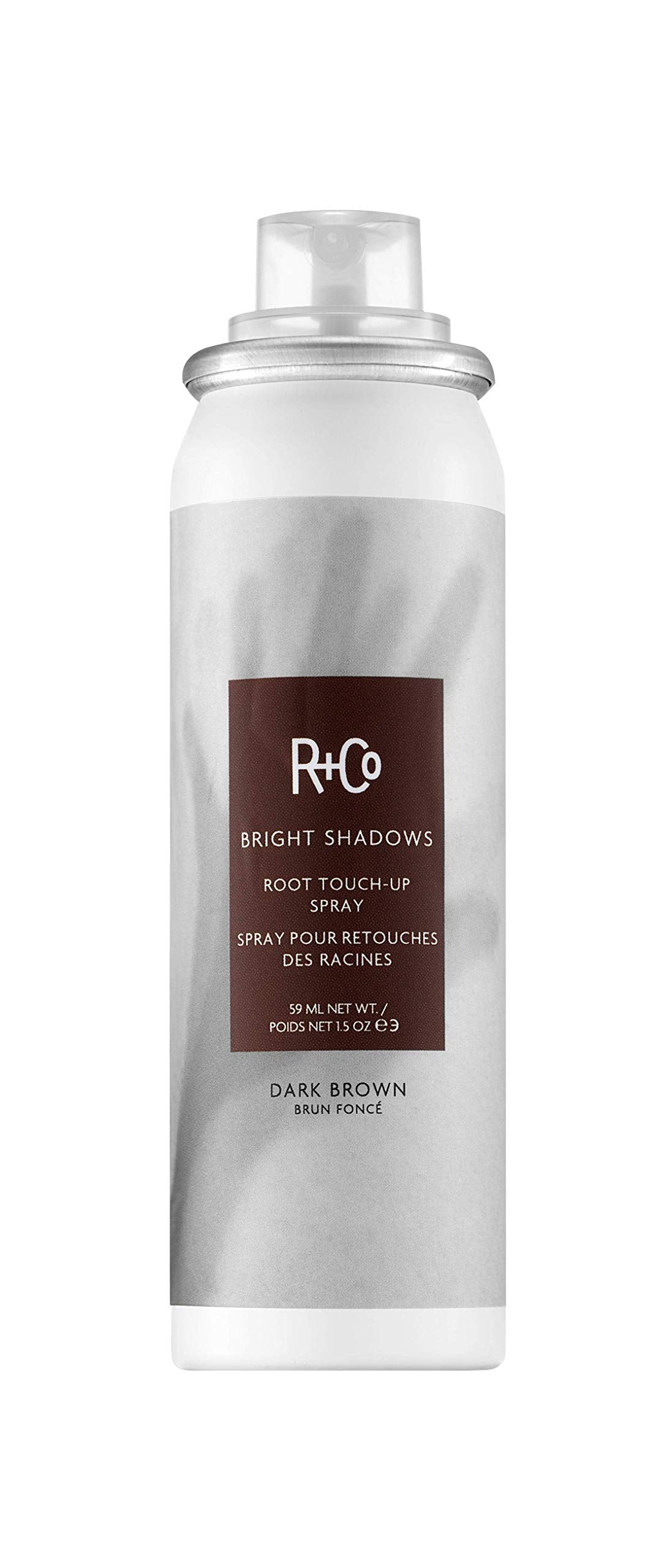 R+Co Bright Shadows bottle with mess-free spray for instant root coverage