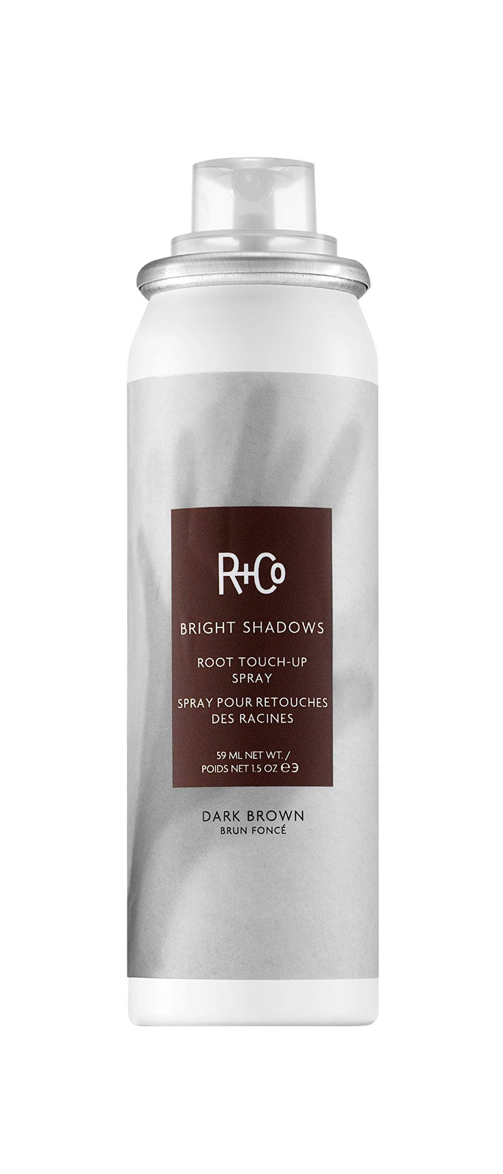 R+Co Bright Shadows bottle with mess-free spray for instant root coverage