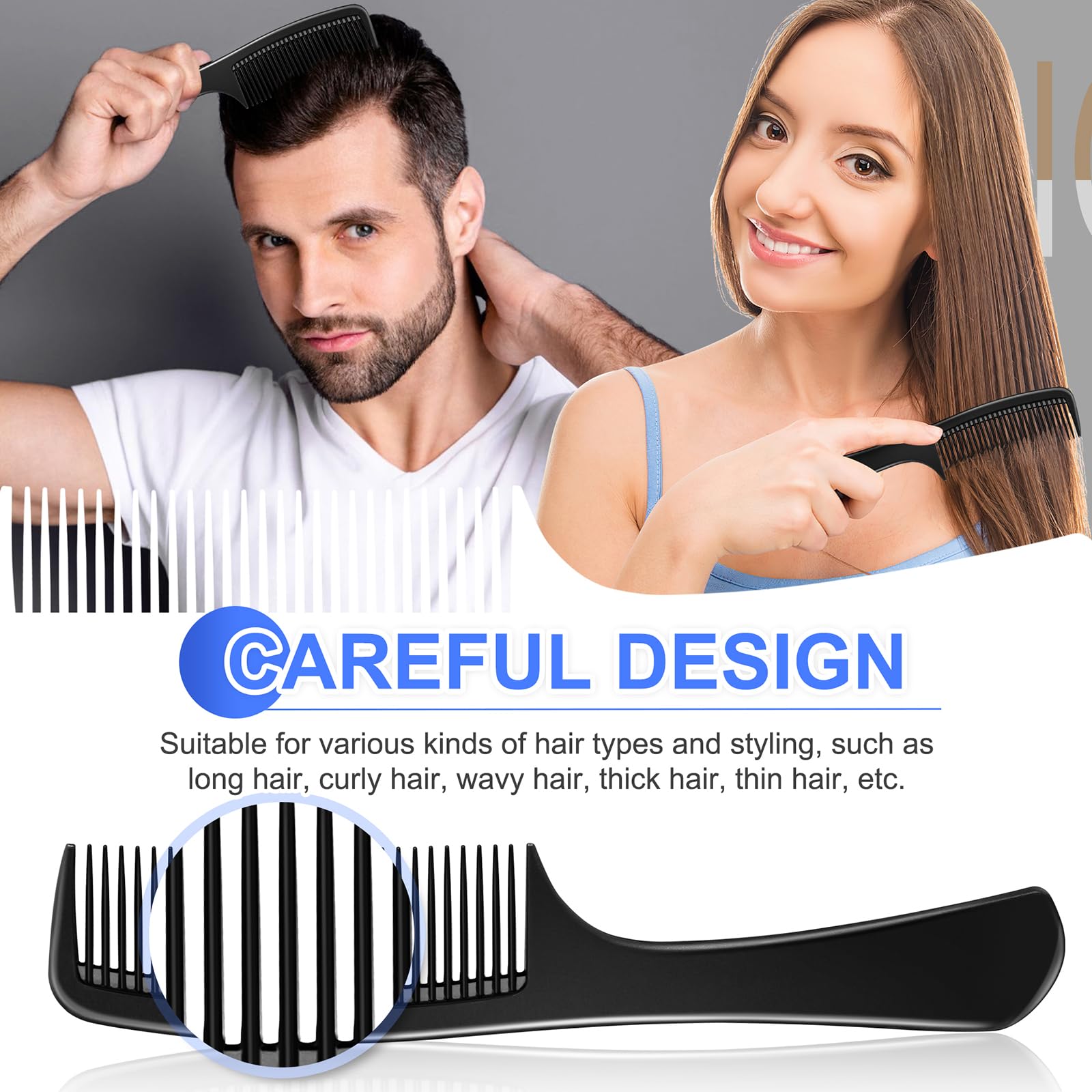 Rsiynax carbon fiber fine-tooth comb highlighting lightweight durability for precision sectioning