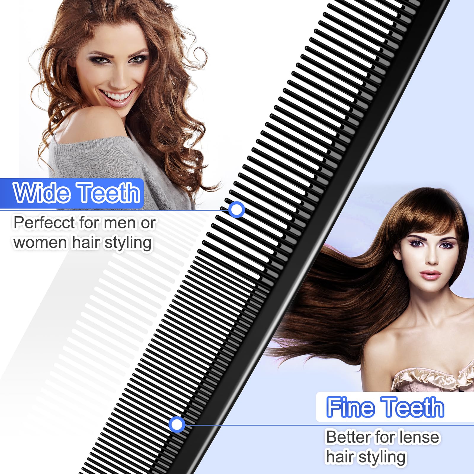 Rsiynax carbon fiber wide-tooth comb ideal for detangling and smooth styling