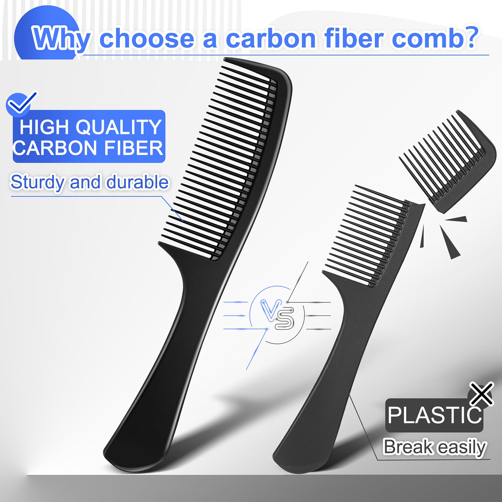 Rsiynax professional rat-tail comb designed for exact parting and clean sections