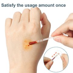 RSQAZQ iodine swabs with illustrated usage steps for easy first aid.