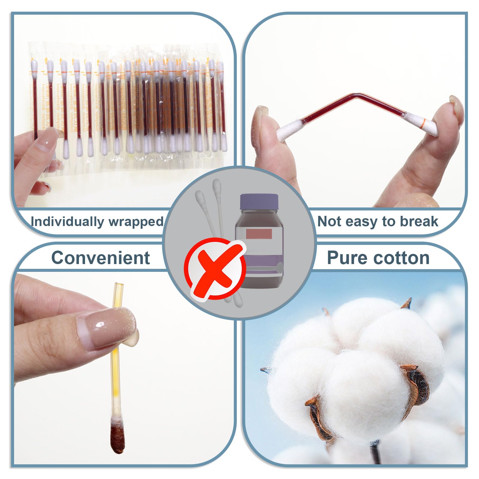 RSQAZQ wound-care swabs suitable for skin cleaning and makeup removal.