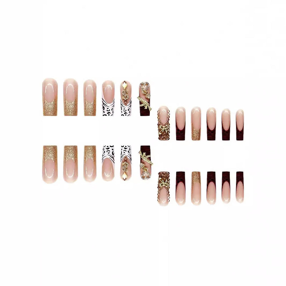 RTKHFZE nails with rhinestones for party-ready style
