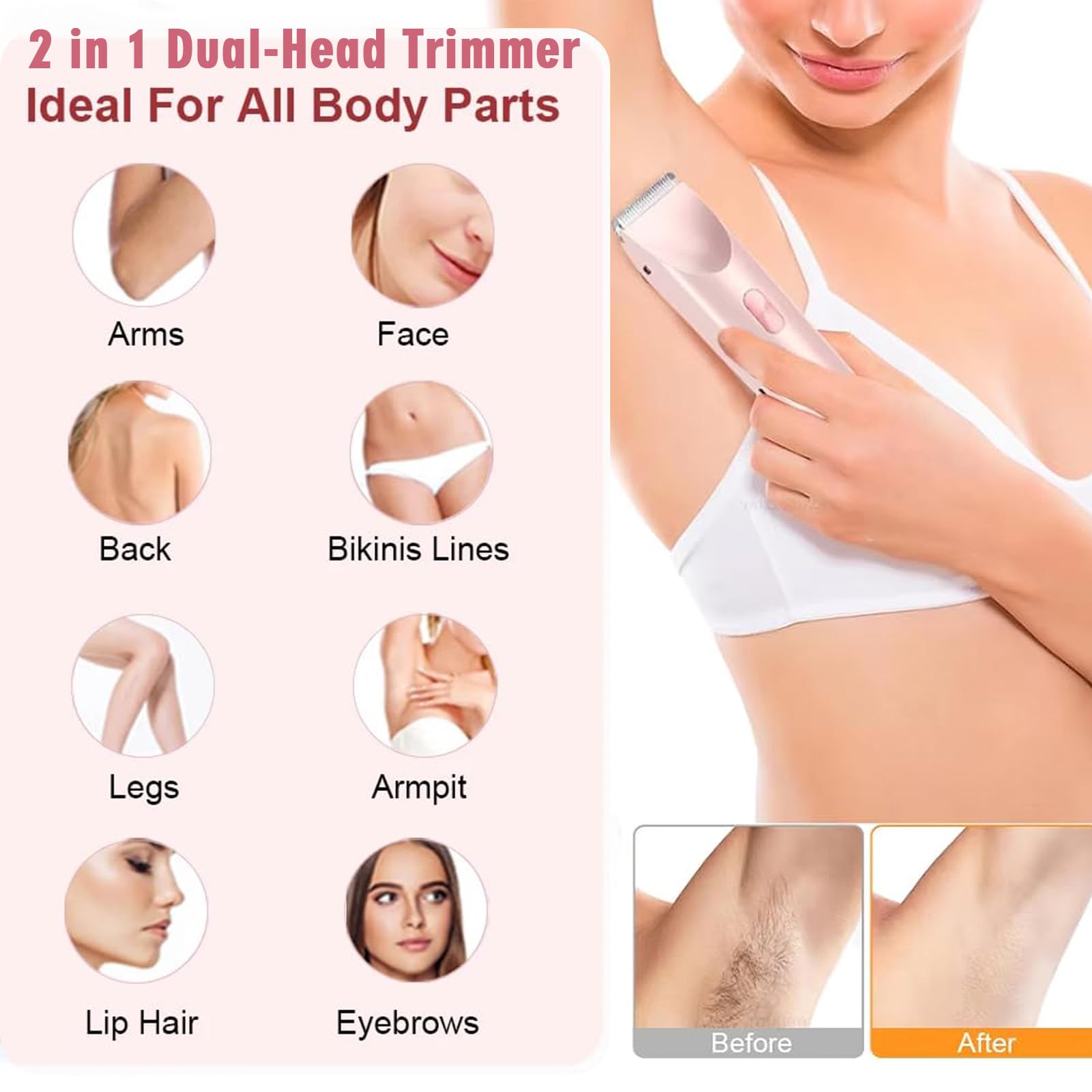 RtLvio Bikini Trimmer silky glow finish delivers gentle, snag-free shaves.