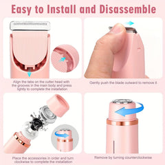 RtLvio Bikini Trimmer waterproof cordless design for wet and dry grooming.