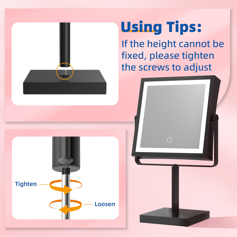 Ruacq makeup mirror includes easy installation hardware and template.