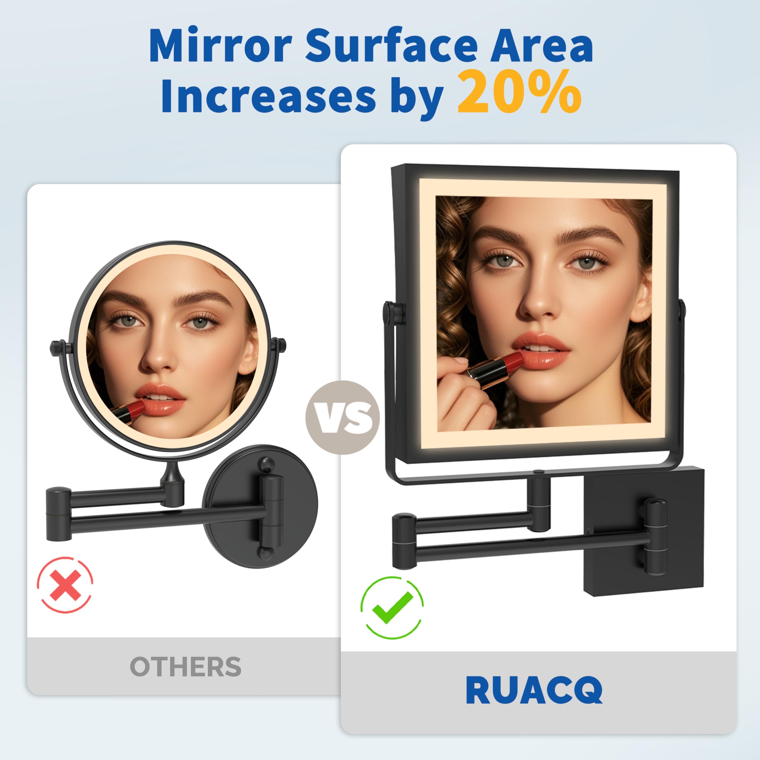Ruacq touch controls enable quick light color and brightness adjustments.