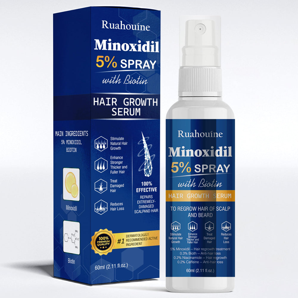 Ruahouine Minoxidil 5% botella para aplicación diaria en cabello