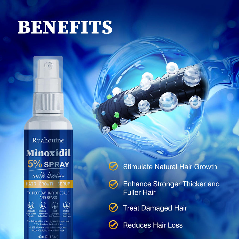 Ruahouine Minoxidil 5% spray 1 ml para dosis precisa