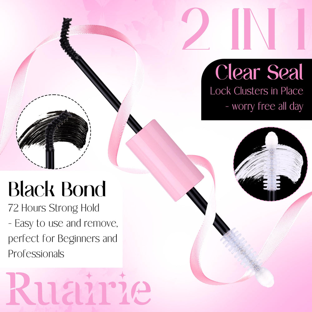 Ruairie 2-in-1 lash glue in action showing bond and seal benefits