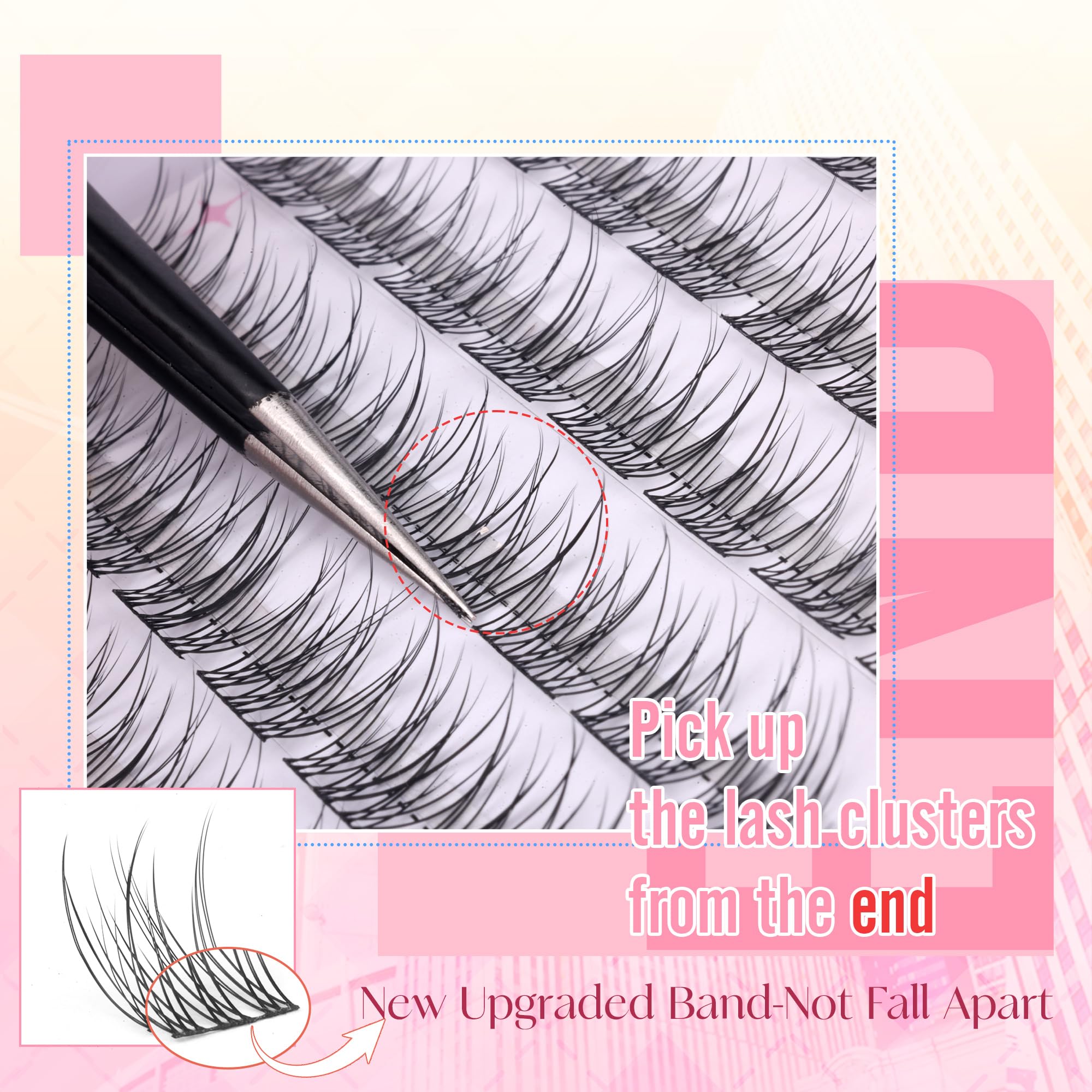 Ruairie lash clusters wispy closeup for precise placement
