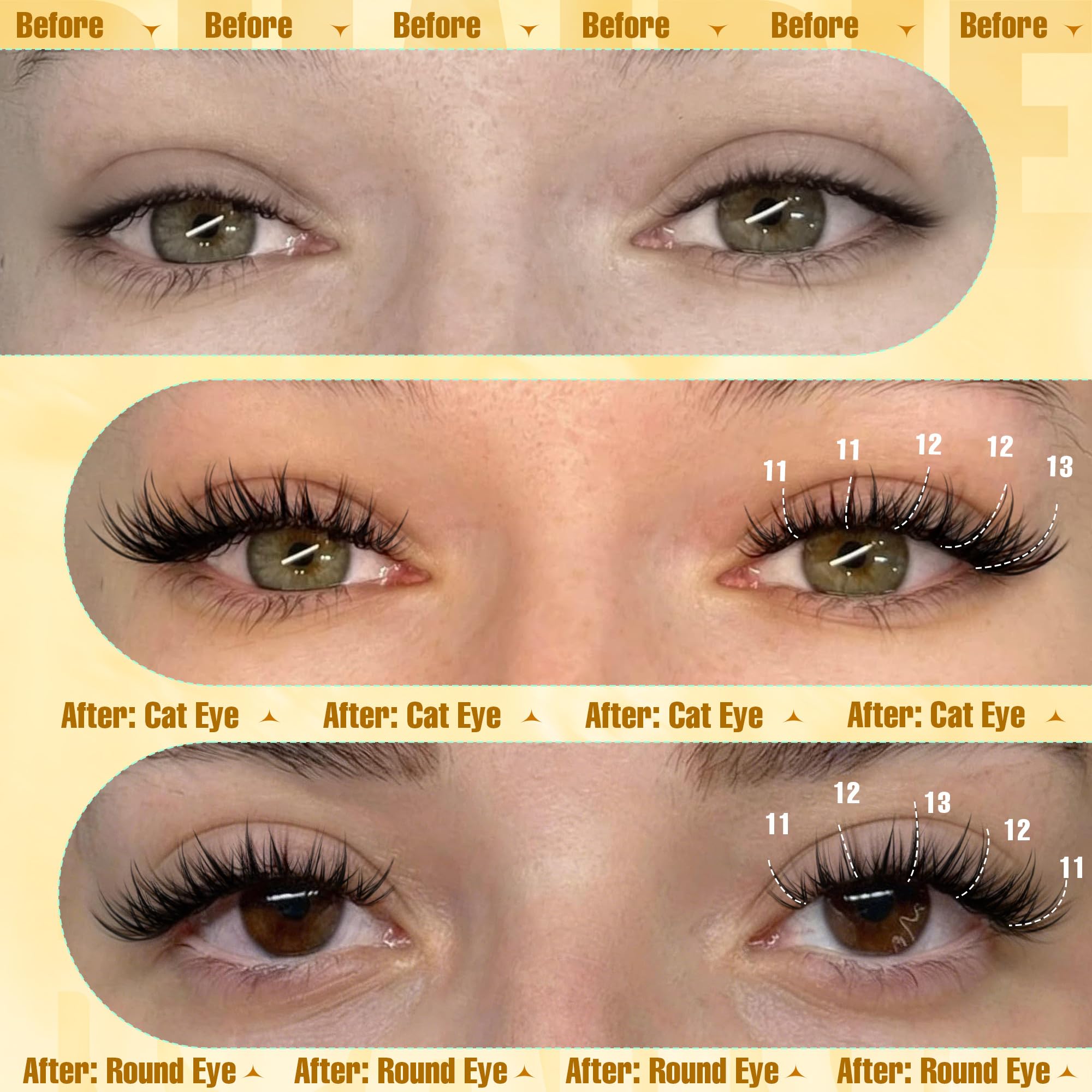 Ruairie cluster lashes stay lifted all day for comfort.
